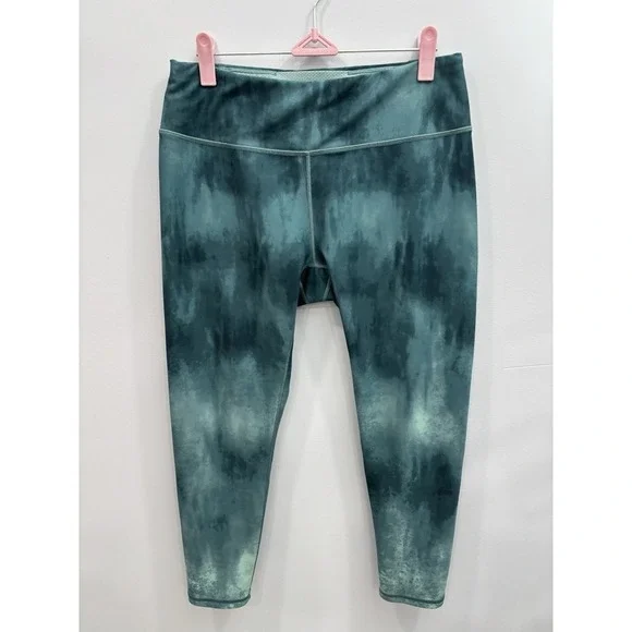 Calia Green Tie Dye Leggings High Rise Ankle Length Stretch Activewear Size L - Picture 4 of 8